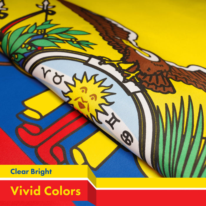 G128 Ecuador Ecuadorian Flag | 3x5 Ft | Printed 150D Polyester - Indoor/Outdoor, Vibrant Colors, Brass Grommets, Quality Polyester, Much Thicker More Durable Than 100D 75D Polyester