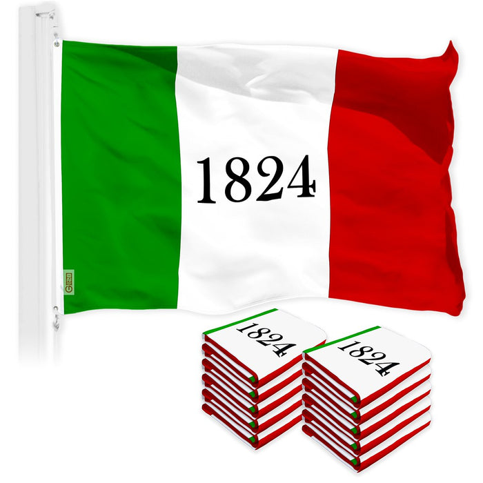 G128 10 Pack: Alamo 1824 Flag | 3x5 Ft | LiteWeave Pro Series Printed 150D Polyester | Historical Flag, Indoor/Outdoor, Vibrant Colors, Brass Grommets, Thicker and More Durable Than 100D 75D Polyester