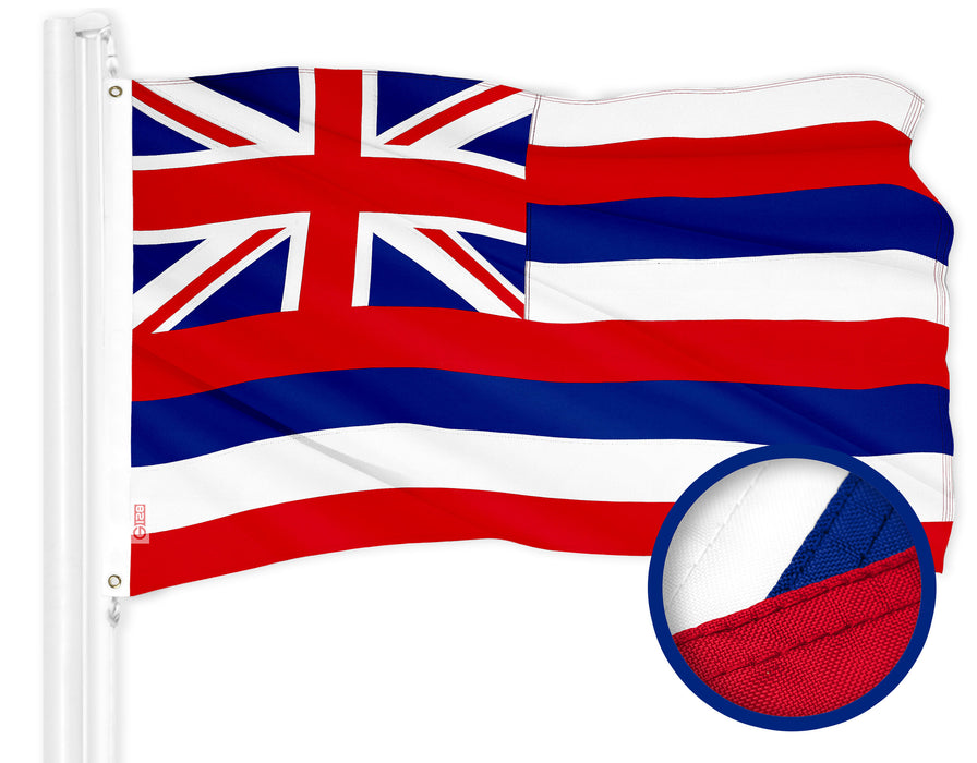 G128 Hawaii Hawaiian Flag | 3x5 Ft | ToughWeave Series Stitched 300D Polyester | Sewn Stripes, Indoor/Outdoor, Brass Grommets