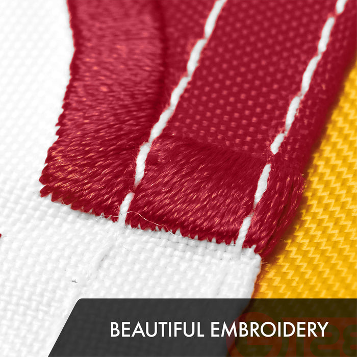 G128 2 Pack: Maryland MD  | 2x3 Ft | ToughWeave Series Embroidered 300D Polyester | Embroidered Design, Indoor/Outdoor, Brass Grommets