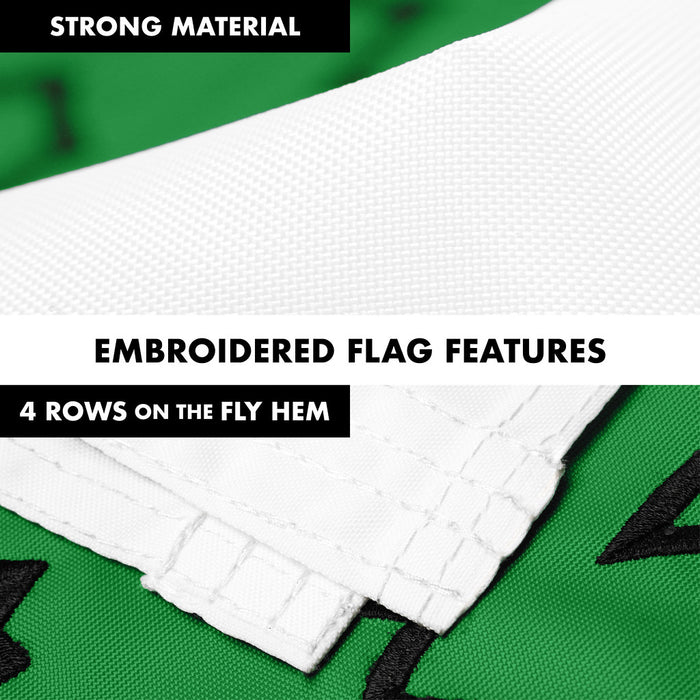 G128 Combo Pack: 6 Ft Tangle Free Aluminum Spinning Flagpole (Silver) & An Appeal to Heaven Flag 3x5 Ft, ToughWeave Series Embroidered 300D Polyester | Pole with Flag Included