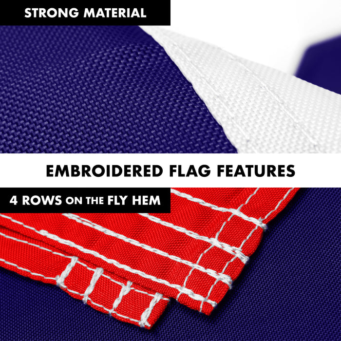 G128 Combo Pack: 6 Ft Tangle Free Aluminum Spinning Flagpole (Black) & Iowa IA Deluxe  3x5 Ft, ToughWeave Series Embroidered 300D Polyester | Pole with Flag Included