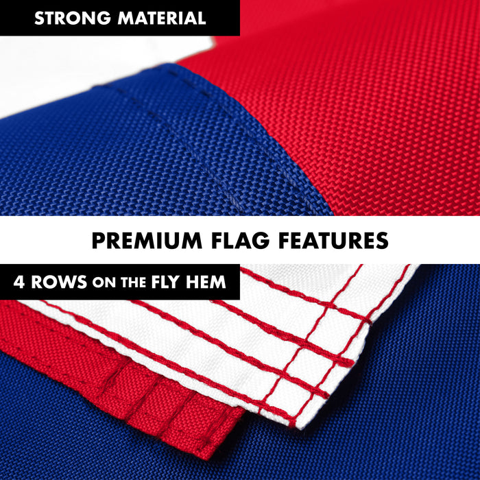 G128 Combo Pack: 6 Ft Tangle Free Aluminum Spinning Flagpole (Black) & Hawaii HI  3x5 Ft, ToughWeave Series Embroidered 300D Polyester | Pole with Flag Included