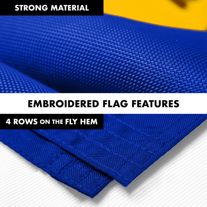 G128 Combo Pack: 6 Ft Tangle Free Aluminum Spinning Flagpole (Silver) & Nevada NV  3x5 Ft, ToughWeave Series Embroidered 300D Polyester | Pole with Flag Included