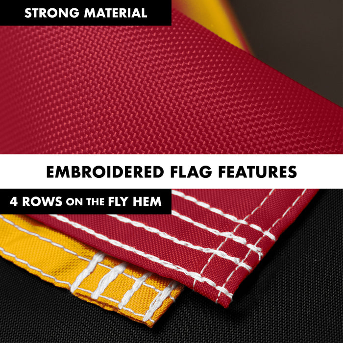G128 Combo Pack: 5 Ft Tangle Free Aluminum Spinning Flagpole (Black) & Maryland MD  2x3 Ft, ToughWeave Series Embroidered 300D Polyester | Pole with Flag Included