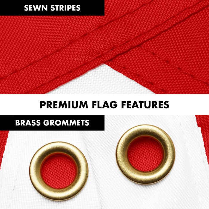 G128 Combo Pack: 6 Ft Tangle Free Aluminum Spinning Flagpole (White) & Alabama AL  3x5 Ft, Double ToughWeave Series Double Sided Embroidered 210D Polyester | Pole with Flag Included
