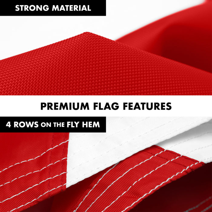 G128 Combo Pack: 6 Ft Tangle Free Aluminum Spinning Flagpole (Black) & Alabama AL  3x5 Ft, Double ToughWeave Series Double Sided Embroidered 210D Polyester | Pole with Flag Included