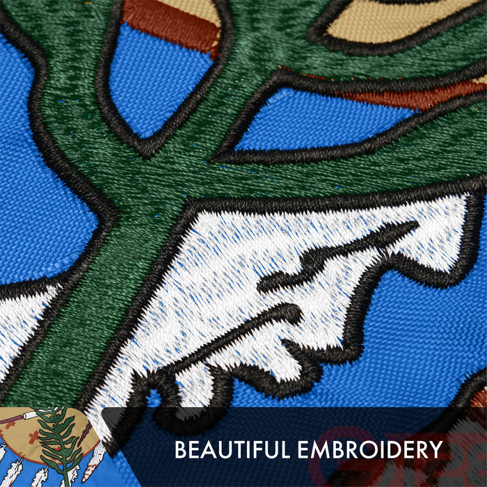 G128 10 Pack: Oklahoma OK  | 3x5 Ft | Double ToughWeave Series Double Sided Embroidered 210D Polyester | Embroidered Design, Indoor/Outdoor, Brass Grommets, Heavy Duty, 2-ply