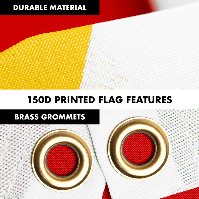 G128 Combo Pack: 6 Ft Tangle Free Spinning Flagpole (Black) & Tajikistan Flag 3x5 Ft Printed 150D Polyester, Brass Grommets (Flag Included) Aluminum Flag Pole