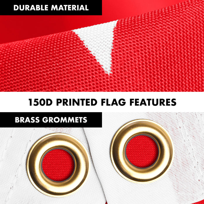 G128 Combo Pack: 6 Ft Tangle Free Spinning Flagpole (Black) & Turkey Flag 3x5 Ft Printed 150D Polyester, Brass Grommets (Flag Included) Aluminum Flag Pole