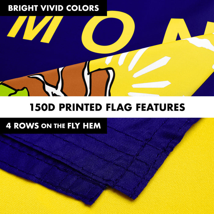 G128 Combo Pack: 6 Ft Tangle Free Spinning Flagpole (Black) & Montana Flag 3x5 Ft Printed 150D Polyester, Brass Grommets (Flag Included) Aluminum Flag Pole