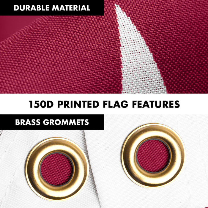 G128 Combo Pack: 6 Ft Tangle Free Spinning Flagpole (Black) & Qatar Flag 3x5 Ft Printed 150D Polyester, Brass Grommets (Flag Included) Aluminum Flag Pole