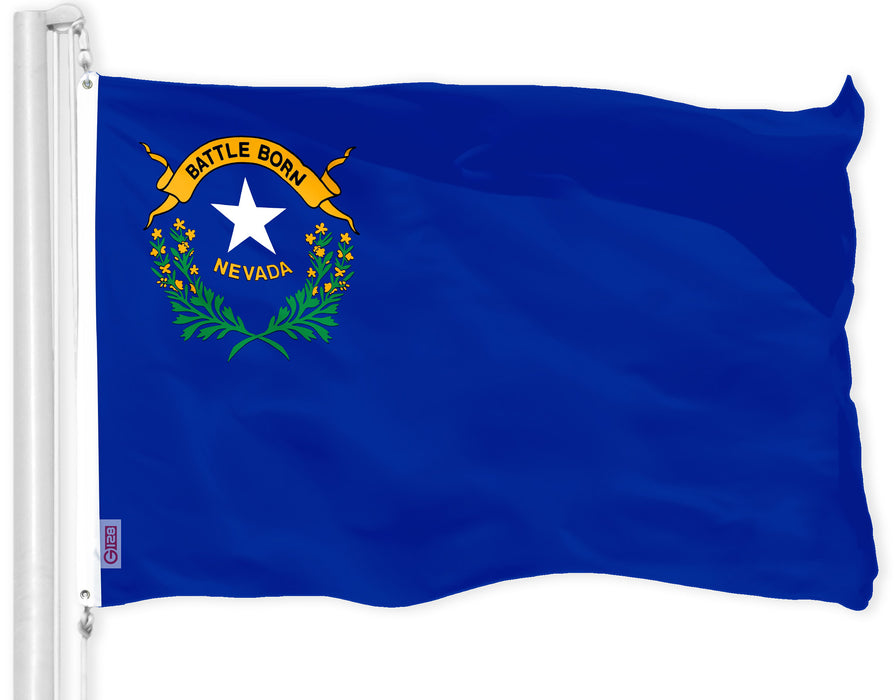 G128 Nevada NV State Flag | 3x5 Ft | LiteWeave Pro Series Printed 150D Polyester | Indoor/Outdoor, Vibrant Colors, Brass Grommets, Thicker and More Durable Than 100D 75D Polyester