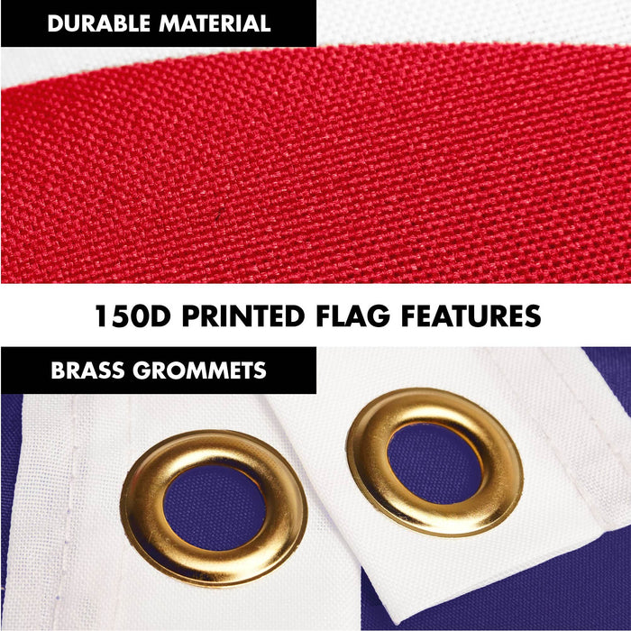 G128 Combo Pack: 6 Ft Tangle Free Spinning Flagpole (Black) & American Samoa Flag 3x5 Ft Printed 300D Polyester, Brass Grommets (Flag Included) Aluminum Flag Pole