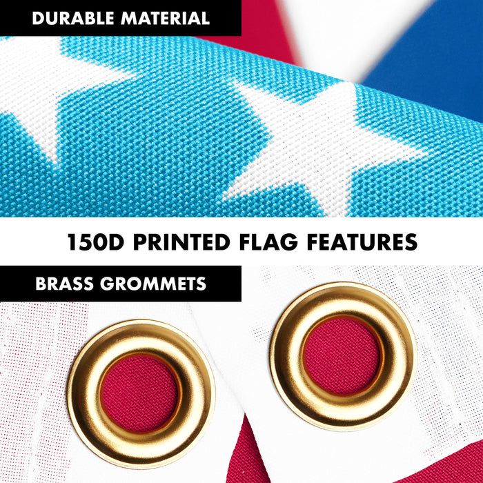 G128 Combo Pack: 6 Ft Tangle Free Spinning Flagpole (Black) & Missouri Flag 3x5 Ft Printed 150D Polyester, Brass Grommets (Flag Included) Aluminum Flag Pole