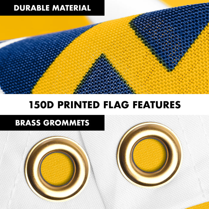 G128 Combo Pack: 6 Ft Tangle Free Spinning Flagpole (White) & Rhode Island Flag 3x5 Ft Printed 150D Polyester, Brass Grommets (Flag Included) Aluminum Flag Pole