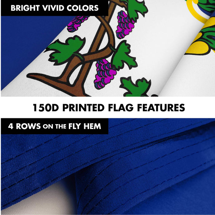 G128 Combo Pack: 6 Ft Tangle Free Spinning Flagpole (Black) & Connecticut Flag 3x5 Ft Printed 150D Polyester, Brass Grommets (Flag Included) Aluminum Flag Pole