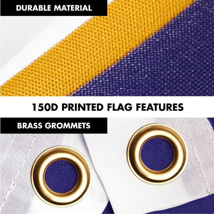 G128 Combo Pack: 6 Ft Tangle Free Spinning Flagpole (Black) & Kentucky Flag 3x5 Ft Printed 150D Polyester, Brass Grommets (Flag Included) Aluminum Flag Pole