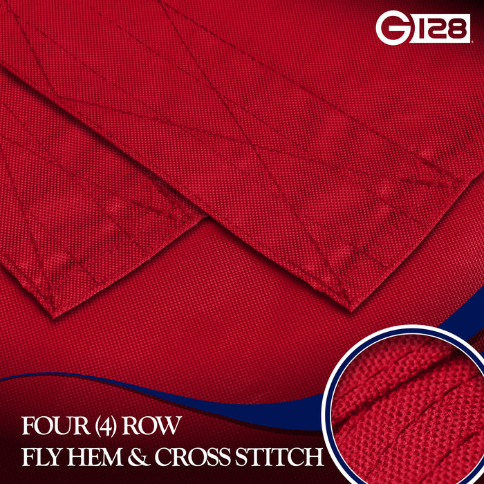 G128 3 Pack: North Carolina  | 5x8 Ft | StormFlyer Series Embroidered 220GSM Spun Polyester | Embroidered Design, Indoor/Outdoor, Brass Grommets, Heavy Duty, All Weather