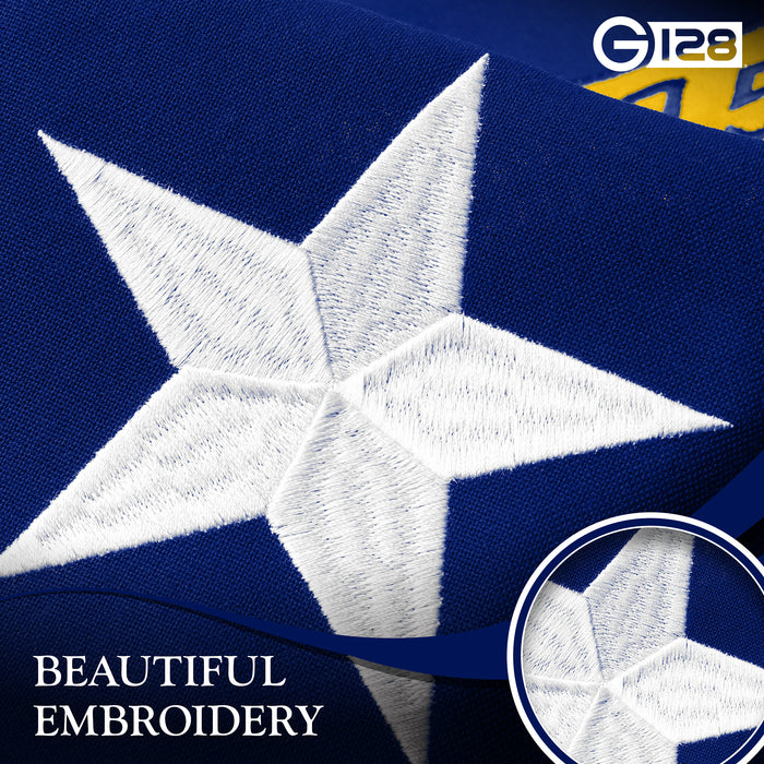 G128 5 Pack: North Carolina  | 4x6 Ft | StormFlyer Series Embroidered 220GSM Spun Polyester | Embroidered Design, Indoor/Outdoor, Brass Grommets, Heavy Duty, All Weather