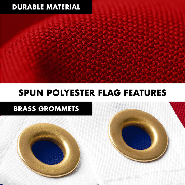 G128 Combo Pack: 6 Ft Tangle Free Spinning Flagpole (Silver) & North Carolina Flag 3x5 Ft Embroidered 220GSM Spun Polyester, Brass Grommets (Flag Included) Aluminum Flag Pole