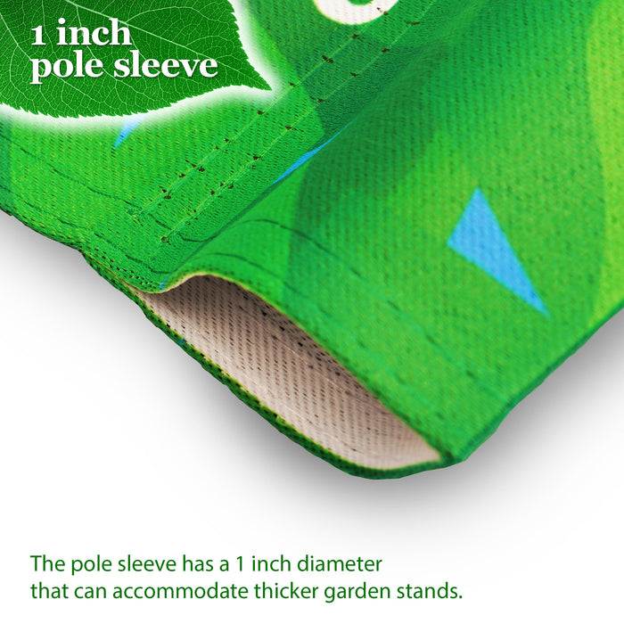 G128 Combo Pack: Garden Flag Stand Black 36 in x 16 in & Garden Flag Summer Decoration Welcome Gnome at Beach with Pineapple 12"x18" Double-Sided Blockout Fabric