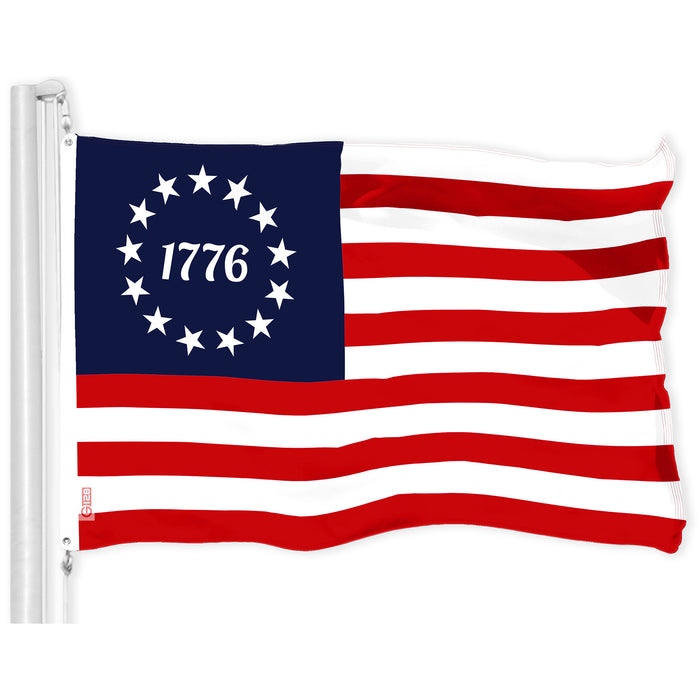 G128 Bennington 1776 Flag | 3x5 Ft | LiteWeave Pro Series Printed 150D Polyester | Historical Flag, Indoor/Outdoor, Vibrant Colors, Brass Grommets, Thicker and More Durable Than 100D 75D Polyester