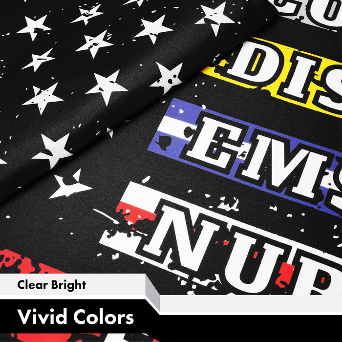 G128 Thin Line First Responders American Flag | 3x5 Ft | LiteWeave Pro Series Printed 150D Polyester | Duty and Honor, Indoor/Outdoor, Vibrant Colors, Brass Grommets, Thicker and More Durable Than 100D