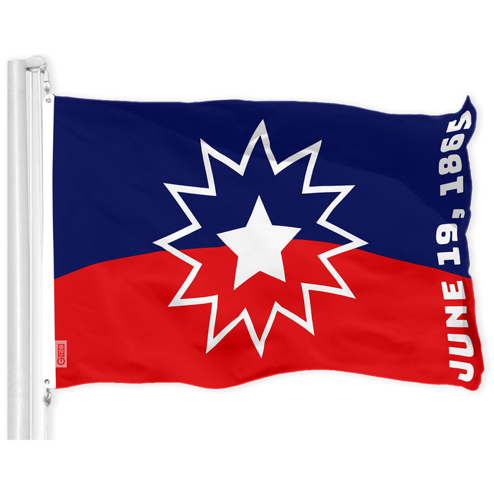 G128 Juneteenth June 19th 1865 Flag | 3x5 Ft | LiteWeave Pro Series Printed 150D Polyester | Black Civil Rights Flag, Indoor/Outdoor, Vibrant Colors, Brass Grommets, Thicker and More Durable Than 100D