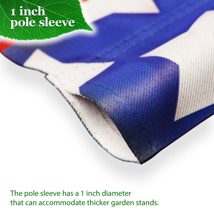 G128 Combo Pack: Garden Flag Stand Black 36 in x 16 in & Garden Flag Patriotic Decoration God Bless America USA Flag Accent 12"x18" Double-Sided Blockout Fabric