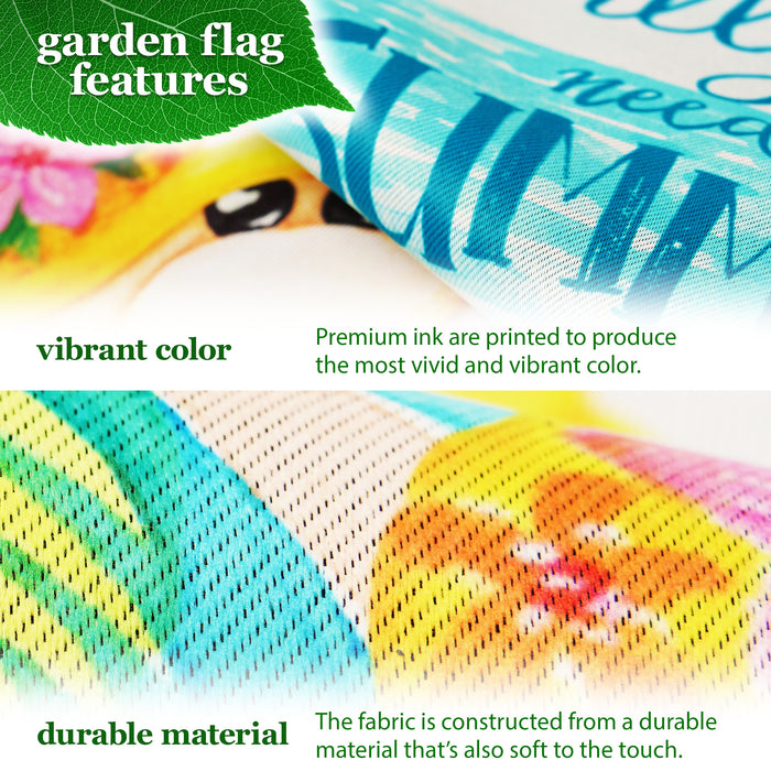 G128 Combo Pack: Garden Flag Stand Black 36 in x 16 in & Garden Flag Summer Decoration All You Need is Summer Gnome 12"x18" Double-Sided Blockout Fabric