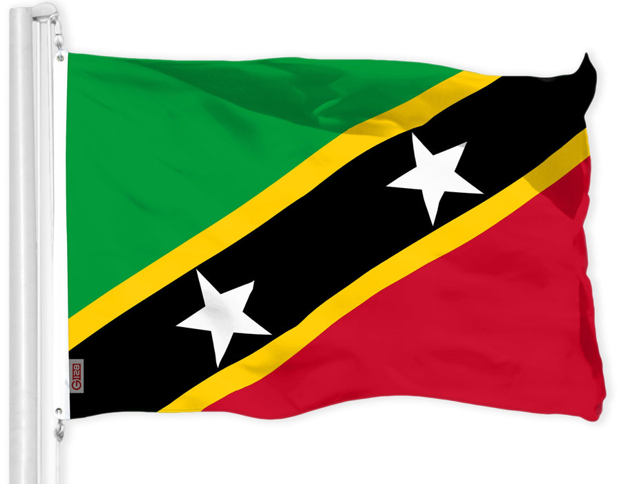 G128 Saint Kitts and Nevis Flag | 3x5 Ft | LiteWeave Pro Series Printed 150D Polyester | Country Flag, Indoor/Outdoor, Vibrant Colors, Brass Grommets, Thicker and More Durable Than 100D 75D Polyester