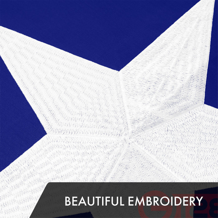 G128 3 Pack: Texas TX State Flag | 8x12 Ft | ToughWeave Series Embroidered 300D Polyester | Embroidered Design, Indoor/Outdoor, Brass Grommets