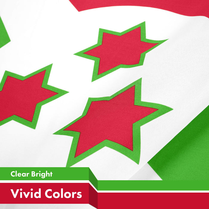 G128 5 Pack: Burundi Umurundi Flag | 3x5 Ft | LiteWeave Pro Series Printed 150D Polyester | Country Flag, Indoor/Outdoor, Vibrant Colors, Brass Grommets, Thicker and More Durable Than 100D 75D Poly