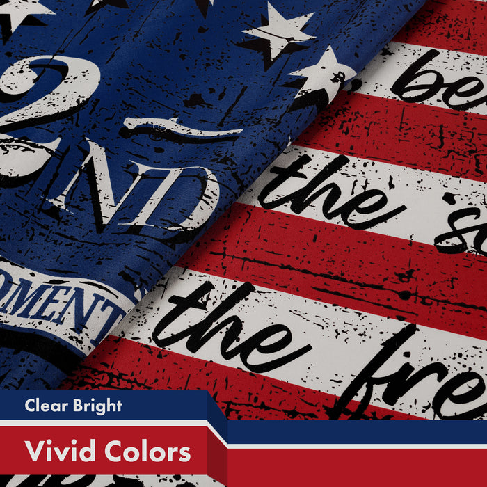 G128 10 Pack: 2nd Amendment American Flag | 3x5 Ft | LiteWeave Pro Series Printed 150D Poly | Historical Flag, Indoor/Outdoor, Vibrant Colors, Brass Grommets, Thicker and More Durable Than 100D 75D