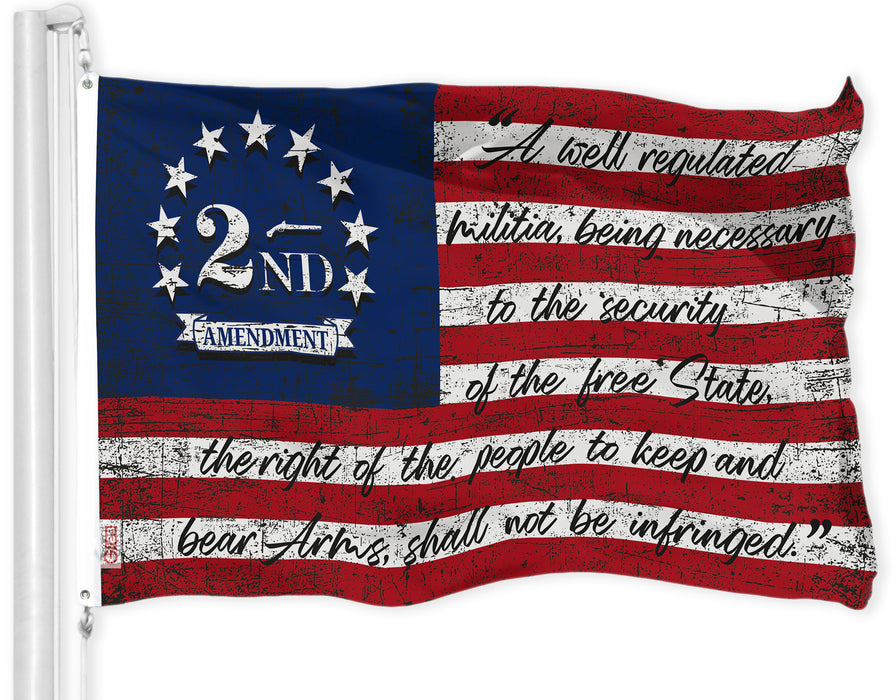 G128 Combo Pack: American USA Flag 3x5 Ft & 2nd Amendment American Flag 3x5 Ft | Both LiteWeave Pro Series Printed 150D Polyester, Brass Grommets