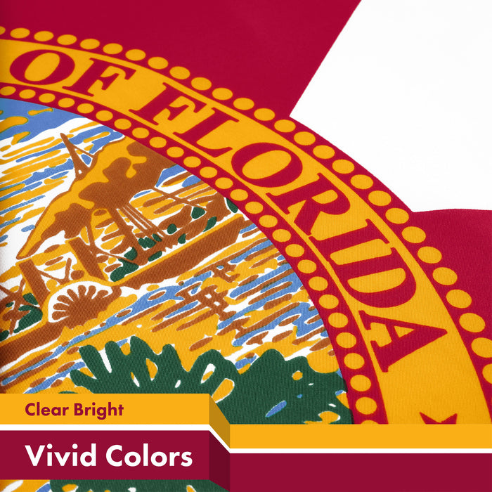 G128 10 Pack: Florida FL State Flag | 3x5 Ft | LiteWeave Pro Series Printed 150D Polyester, 4 Corner Brass Grommets | Vibrant Colors, Perfect For Balcony, More Durable Than 100D 75D Polyester