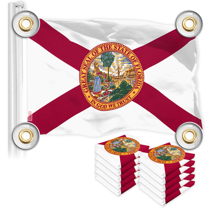 G128 10 Pack: Florida FL State Flag | 3x5 Ft | LiteWeave Pro Series Printed 150D Polyester, 4 Corner Brass Grommets | Vibrant Colors, Perfect For Balcony, More Durable Than 100D 75D Polyester