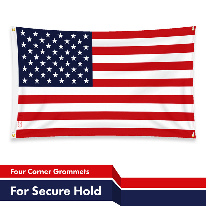 G128 3 Pack: American USA Flag | 3x5 Ft | LiteWeave Pro Series Printed 150D Polyester, 4 Corner Brass Grommets | Country Flag, Vibrant Colors, Perfect For Balcony, More Durable Than 100D 75D Polyester