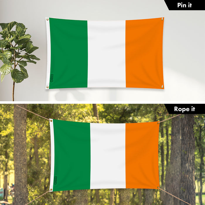 G128 5 Pack: Ireland Irish Flag | 3x5 Ft | LiteWeave Pro Series Printed 150D Polyester, 4 Corner Brass Grommets | Country Flag, Vibrant Colors, Perfect For Balcony, More Durable Than 100D 75D Poly