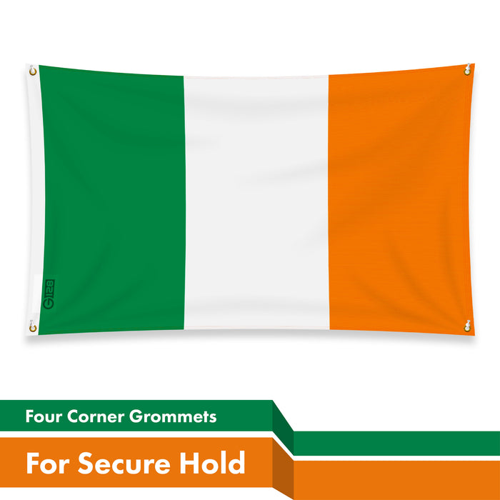 G128 5 Pack: Ireland Irish Flag | 3x5 Ft | LiteWeave Pro Series Printed 150D Polyester, 4 Corner Brass Grommets | Country Flag, Vibrant Colors, Perfect For Balcony, More Durable Than 100D 75D Poly