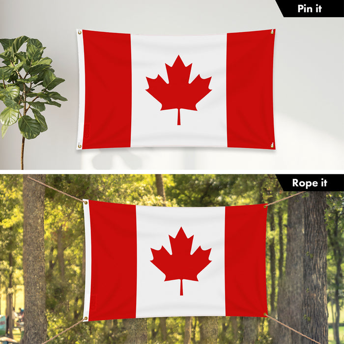 G128 Canada Canadian Flag | 3x5 Ft | LiteWeave Pro Series Printed 150D Polyester, 4 Corner Brass Grommets | Country Flag, Vibrant Colors, Perfect For Balcony, More Durable Than 100D 75D Polyester
