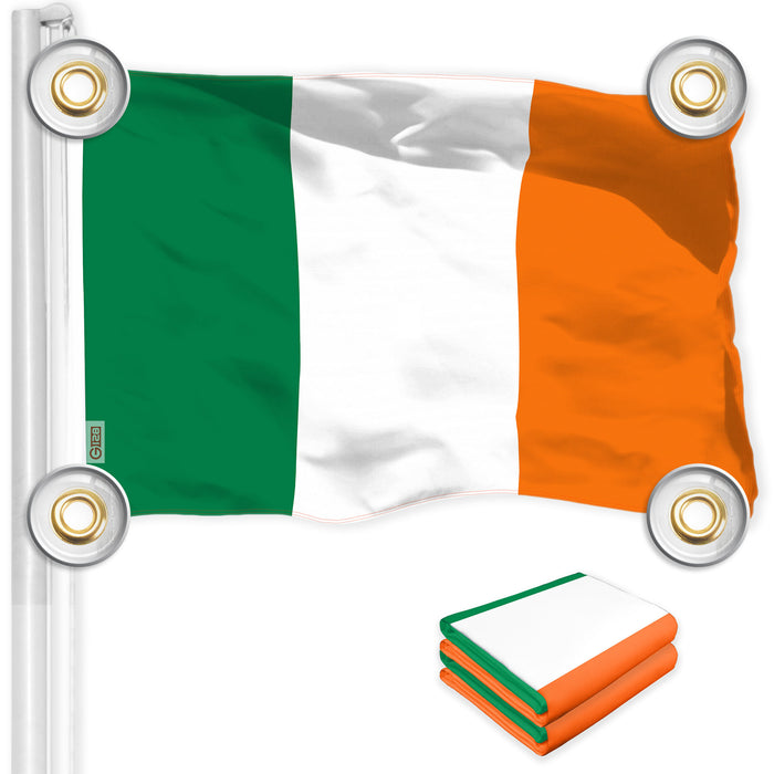 G128 2 Pack: Ireland Irish Flag | 3x5 Ft | LiteWeave Pro Series Printed 150D Polyester, 4 Corner Brass Grommets | Country Flag, Vibrant Colors, Perfect For Balcony, More Durable Than 100D 75D Poly