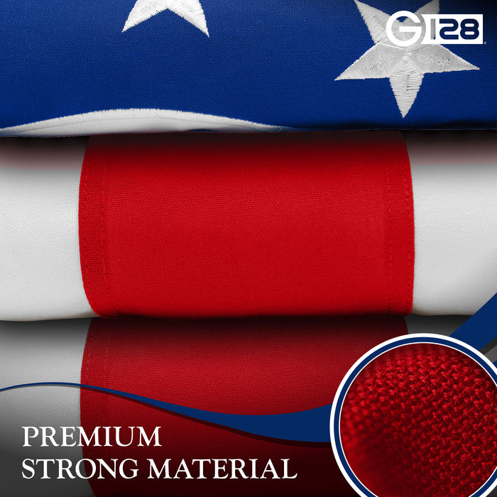 G128 Combo Pack: American USA Flag 6x10 Ft & Ohio OH State Flag 6x10 Ft | Both StormFlyer Series Embroidered 220GSM Spun Polyester, Brass Grommets
