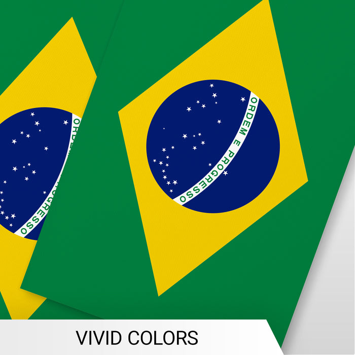 G128 Brazil Brazilian Bunting Banner | Flag 8.2 x 5.5 Inch, Full String 33 Feet | Printed 150D Polyester, Decorations For Bar, School, Festival Events Celebration