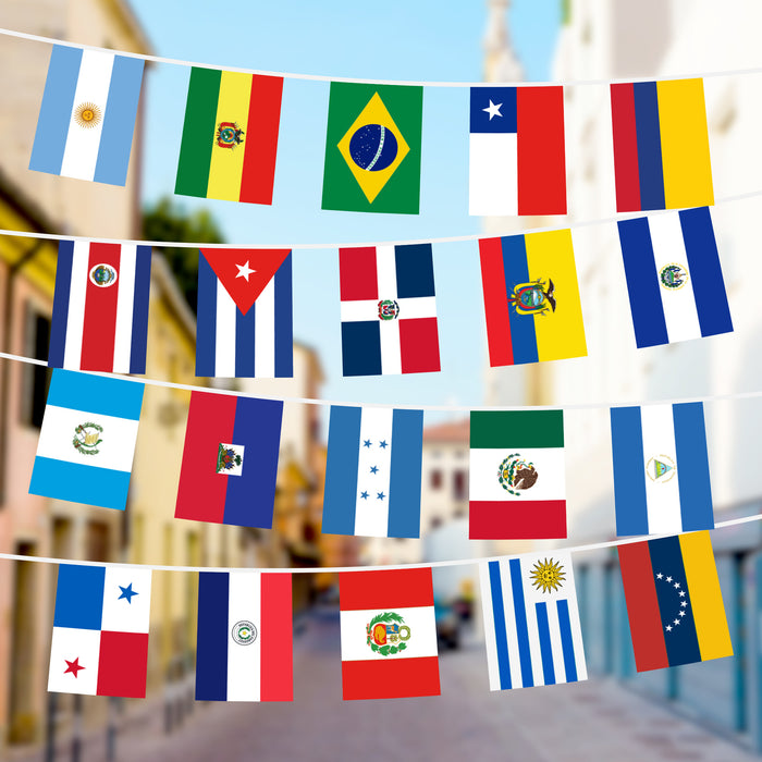 G128 Latin America 20 Countries Bunting Banner