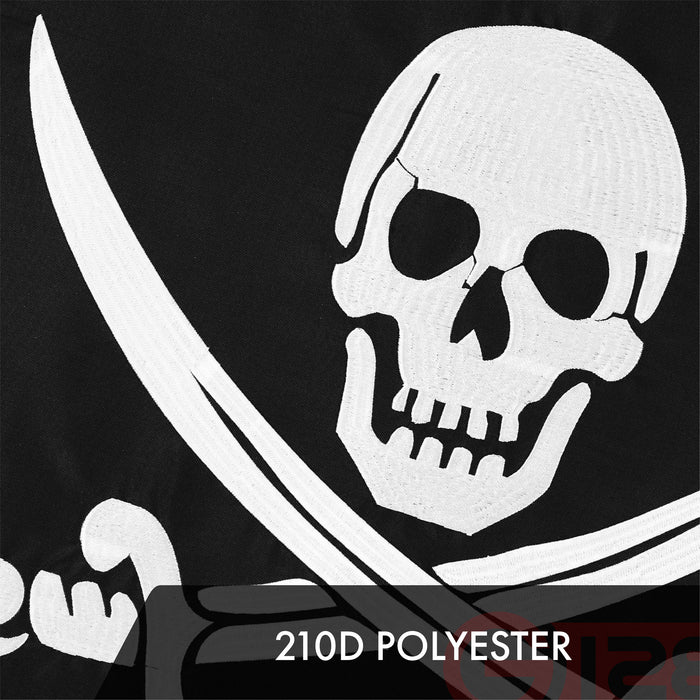 G128 3 Pack: Pirate Jolly Roger Swords Flag | 20x30 In | ToughWeave Series Embroidered 300D Polyester | Novelty Flag, Embroidered Design, Indoor/Outdoor, Brass Grommets