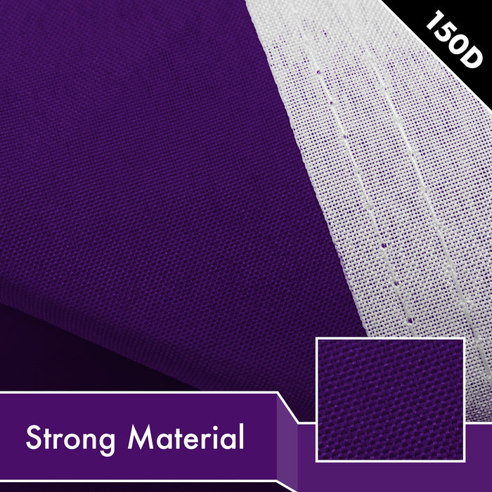 G128 3 Pack: Solid Purple Color Flag | 2x3 Ft | LiteWeave Pro Series Printed 150D Polyester | Indoor/Outdoor, Vibrant Colors, Brass Grommets, Thicker and More Durable Than 100D 75D Polyester