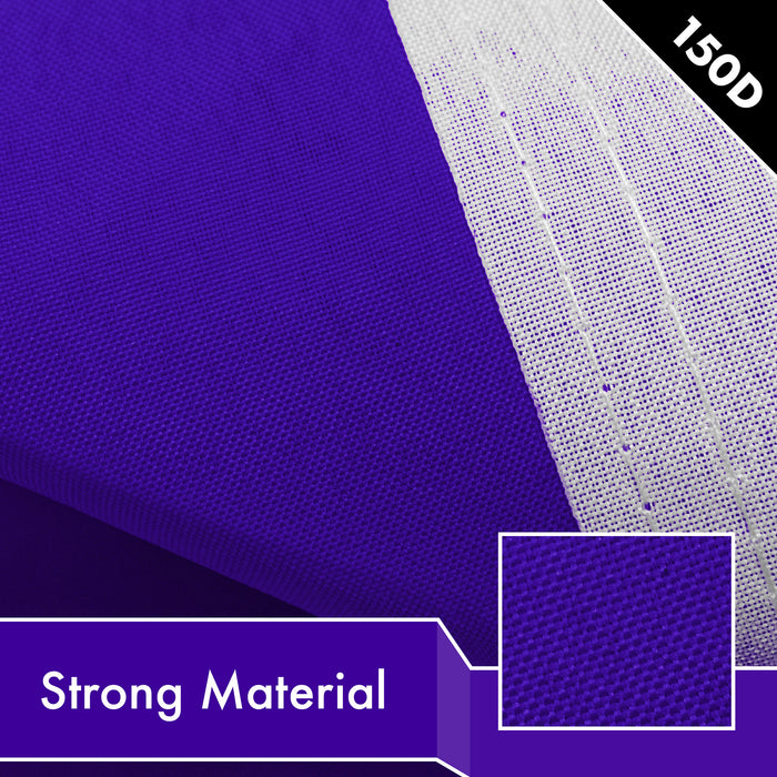 G128 5 Pack: Solid Violet Color Flag | 2x3 Ft | LiteWeave Pro Series Printed 150D Polyester | Indoor/Outdoor, Vibrant Colors, Brass Grommets, Thicker and More Durable Than 100D 75D Polyester