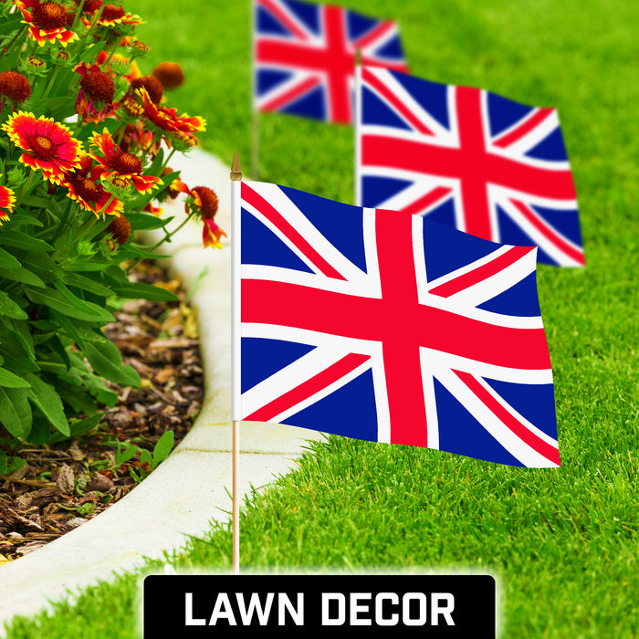Fun Uk Flags G128 30 Pack Handheld United Kingdom UK Stick Flags | 12x18 In | Print ...